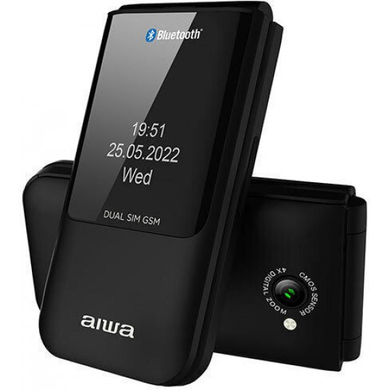 κινιτο Aiwa Slim Bt Clamshell Flip-Style Dual Sim Phone Black