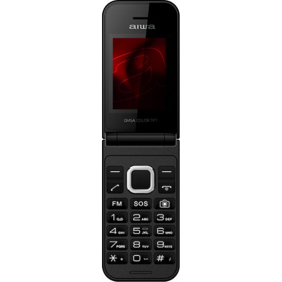 κινιτο Aiwa Slim Bt Clamshell Flip-Style Dual Sim Phone Black
