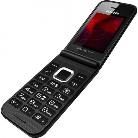 κινιτο Aiwa Slim Bt Clamshell Flip-Style Dual Sim Phone Black